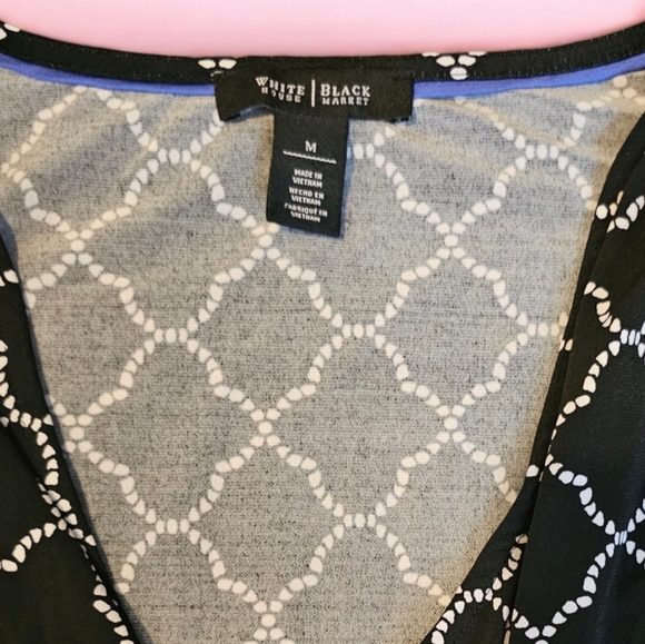 White House Black Market Black and White Knit Long Top or Super Short Mini Dress - Picture 4 of 5